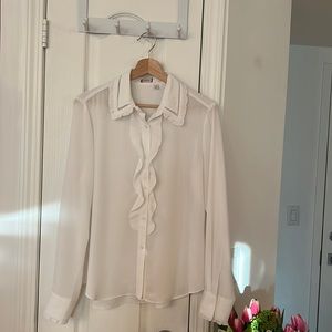 SOLD | Aritzia Sunday Best White Ruffled Shirt